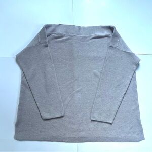 J.Jill Pure Jill Sweater XL Heather Oatmeal 100% Cotton Boat Neck Casual